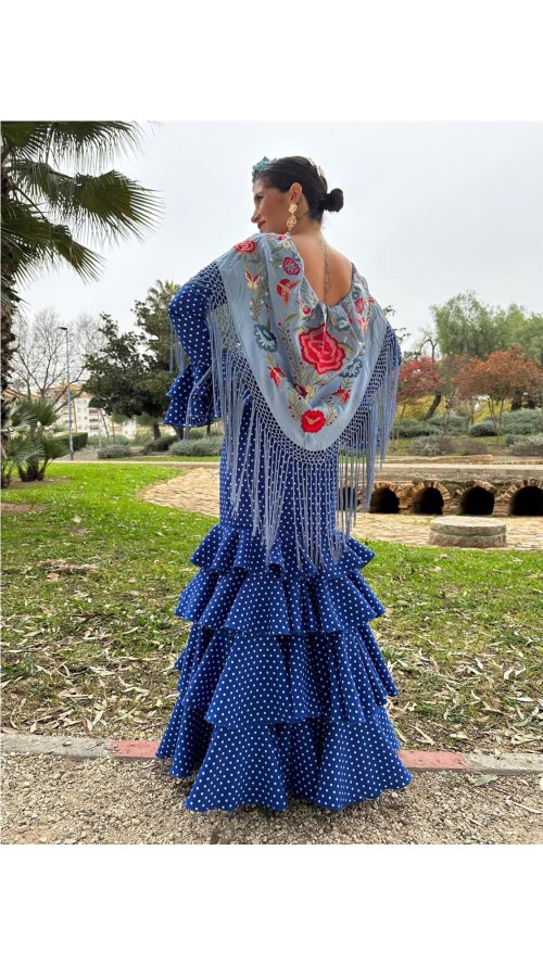 TRAJE DE FLAMENCA JEREZ AZULINA