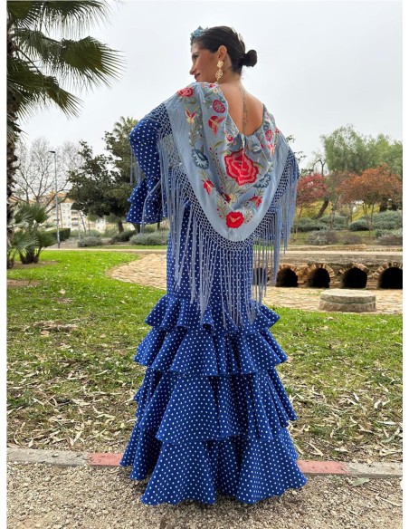 TRAJE DE FLAMENCA JEREZ AZULINA