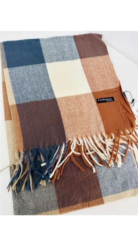 PAÑOLETA CUADROS MARRON