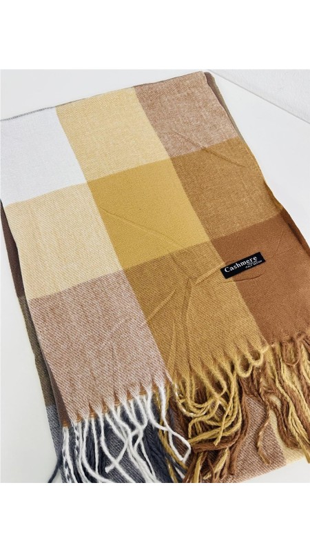 PAÑOLETA CUADROS CAMEL