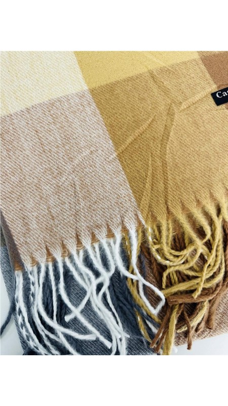 PAÑOLETA CUADROS CAMEL 2