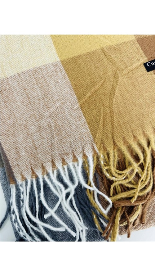 PAÑOLETA CUADROS CAMEL