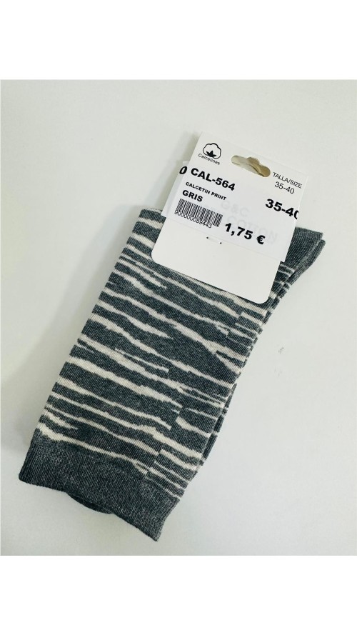 CALCETIN PRINT GRIS