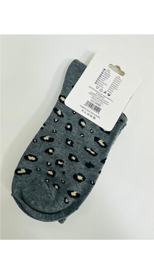 CALCETIN PRINT GRIS OSCURO