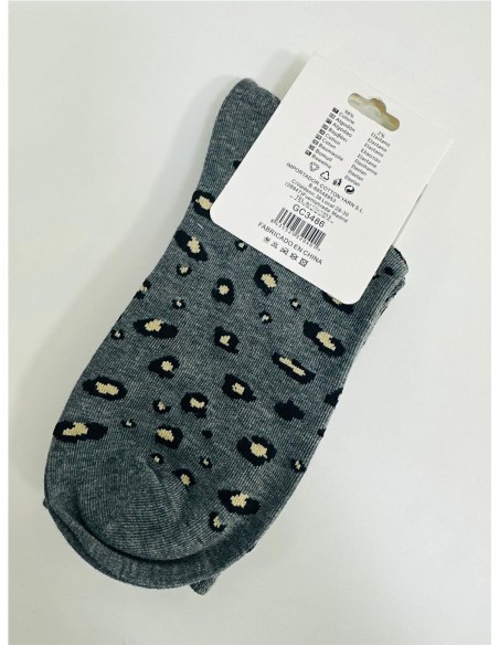 CALCETIN PRINT GRIS OSCURO