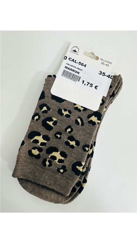 CALCETIN PRINT MARRON