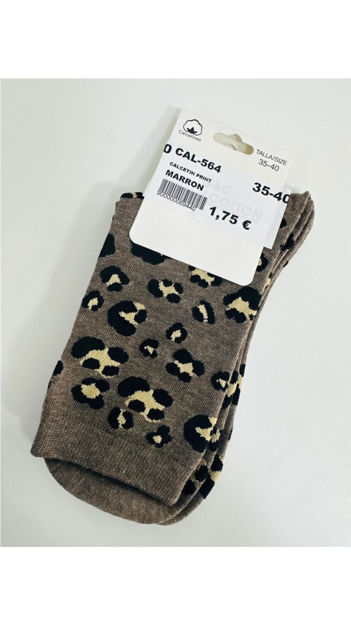 CALCETIN PRINT MARRON