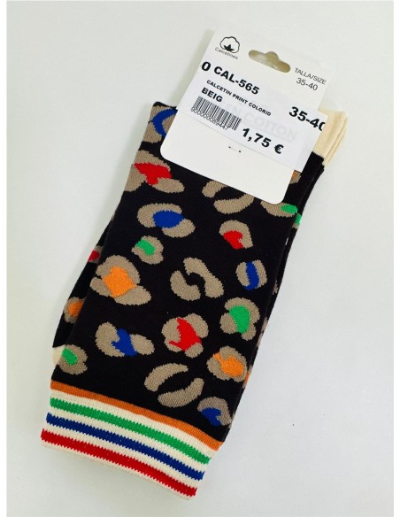 CALCETIN PRINT COLORIDO BEIG