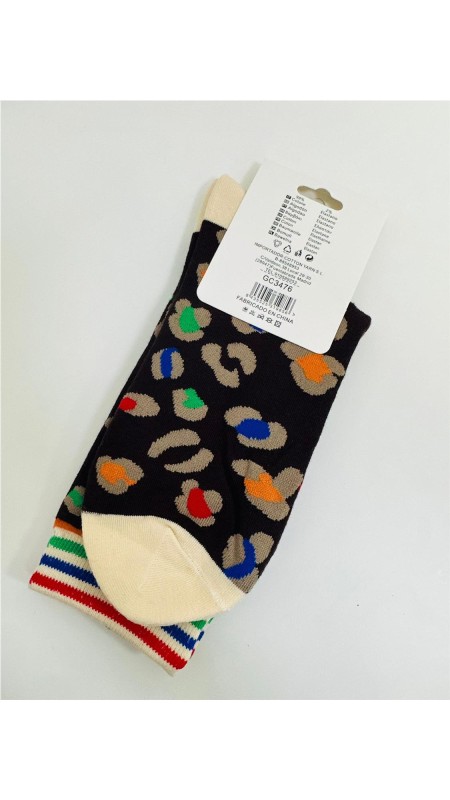 CALCETIN PRINT COLORIDO BEIG 2