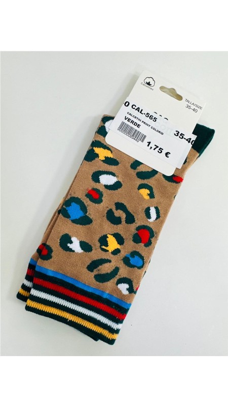 CALCETIN PRINT COLORIDO VERDE