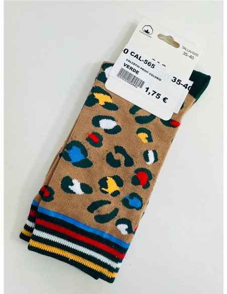 CALCETIN PRINT COLORIDO VERDE
