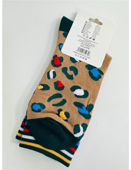 CALCETIN PRINT COLORIDO VERDE