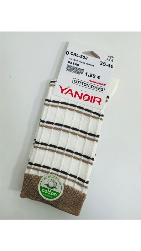CALCETIN LARGO DIBUJOS RAYAS