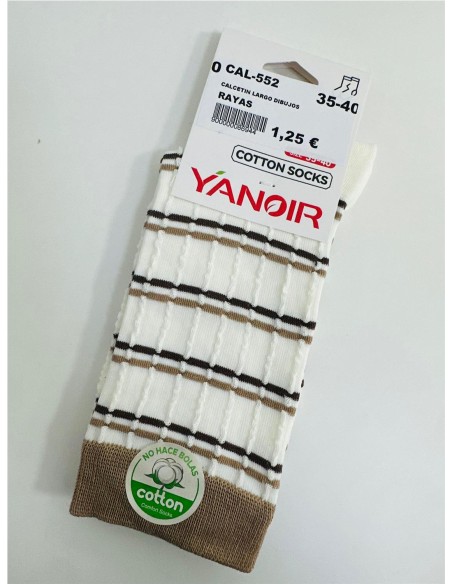 CALCETIN LARGO DIBUJOS RAYAS