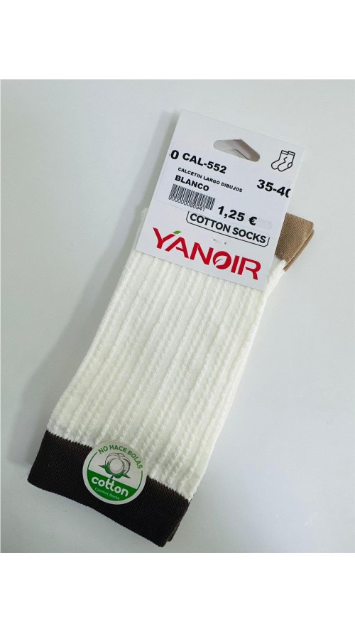 CALCETIN LARGO DIBUJOS BLANCO