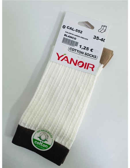 CALCETIN LARGO DIBUJOS BLANCO