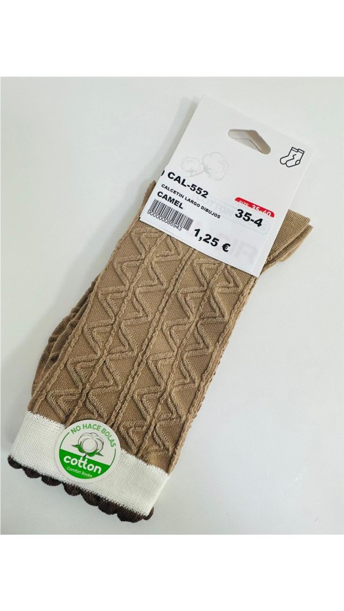 CALCETIN LARGO DIBUJOS CAMEL