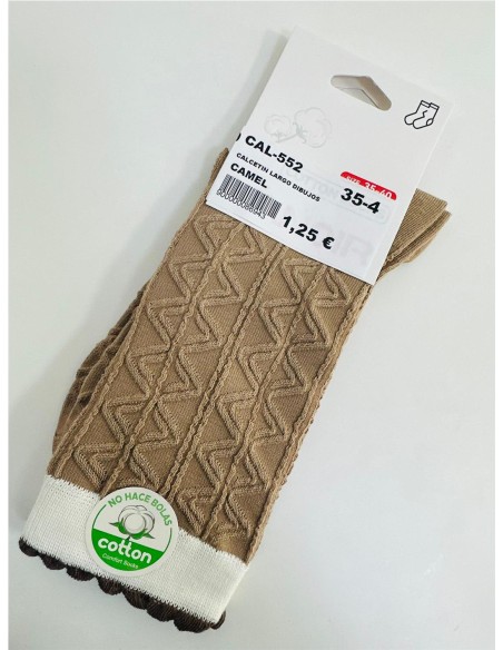 CALCETIN LARGO DIBUJOS CAMEL