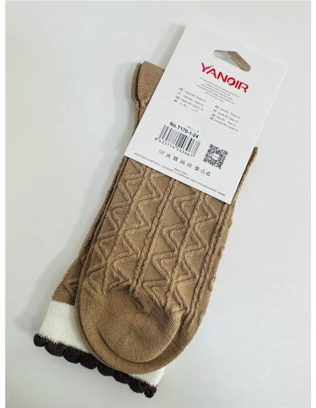 CALCETIN LARGO DIBUJOS CAMEL