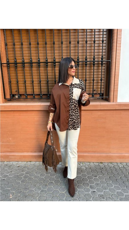 CAMISA LEOPARDO MARRON 2
