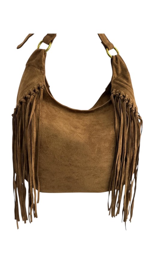 BOLSO SERRAJE FLECOS CAMEL