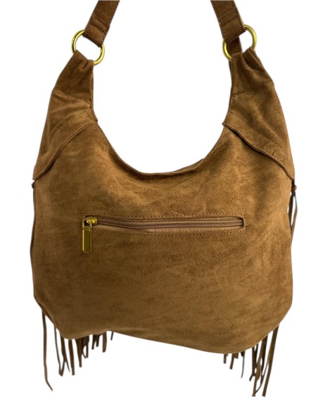 BOLSO SERRAJE FLECOS CAMEL
