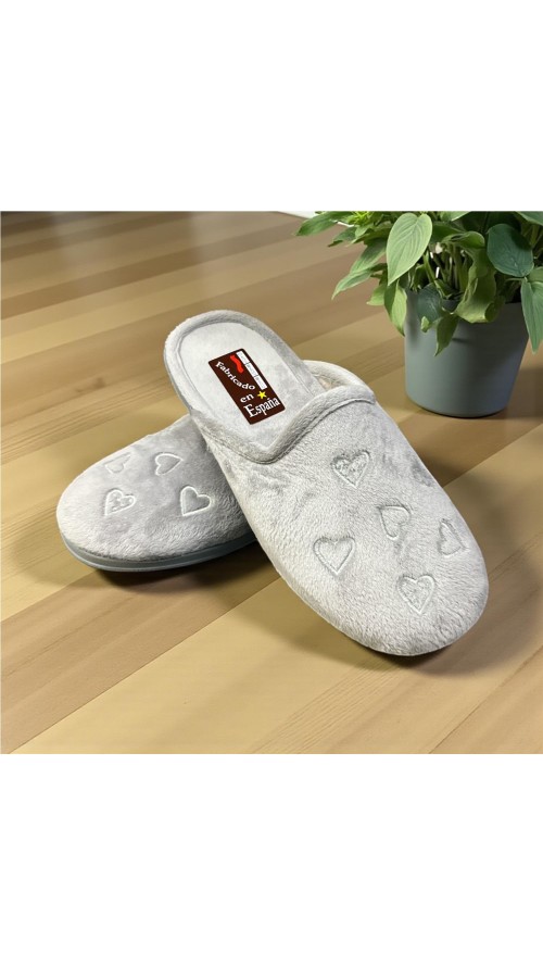 ZAPATILLA MULTI CORAZON GRIS