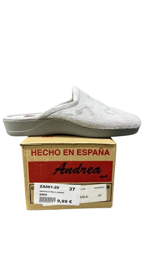 ZAPATILLA MULTI CORAZON GRIS