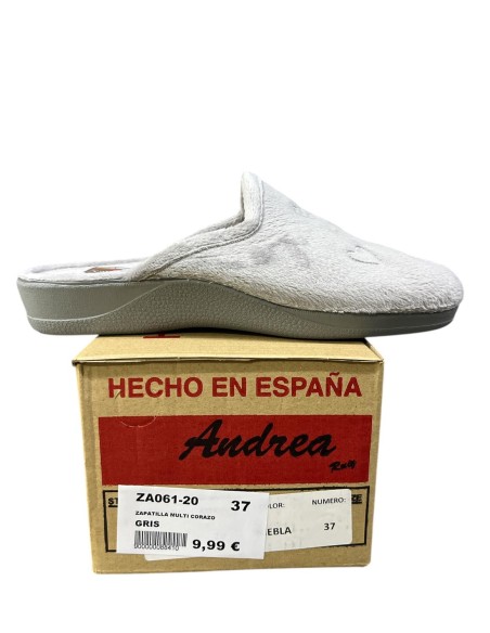 ZAPATILLA MULTI CORAZON GRIS