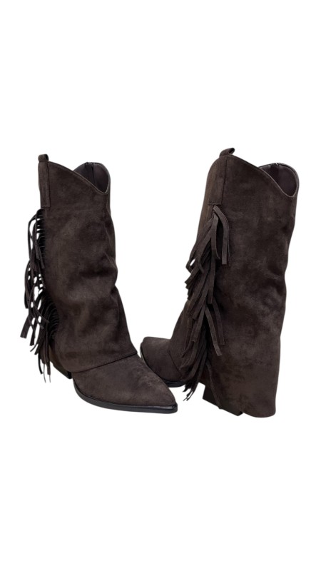 BOTIN FLECOS LATERALES MARRON 2