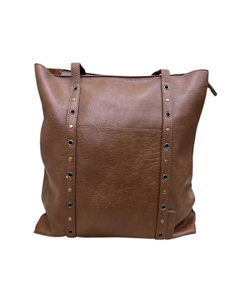 BOLSO TACHAS LATERTALES MARRON