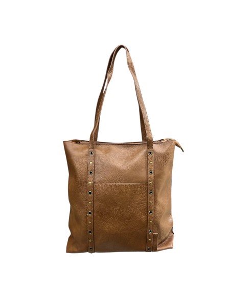 BOLSO TACHAS LATERTALES MARRON