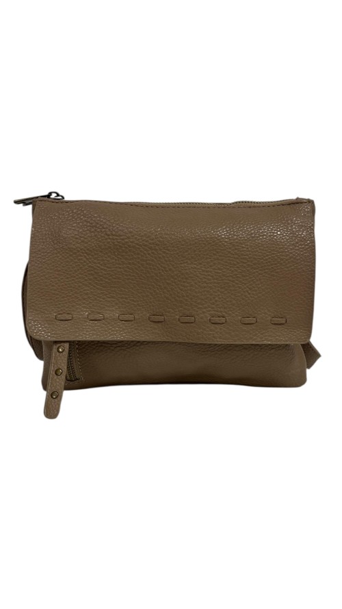 BOLSO NAPA DOBLE CREMALLERA TAUPE