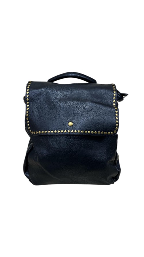 BOLSO NAPA SOLAPA TACHAS NEGRO