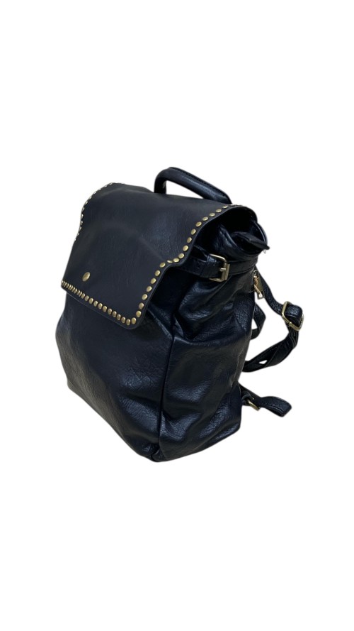 BOLSO NAPA SOLAPA TACHAS NEGRO