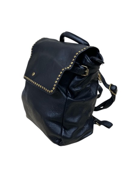 BOLSO NAPA SOLAPA TACHAS NEGRO