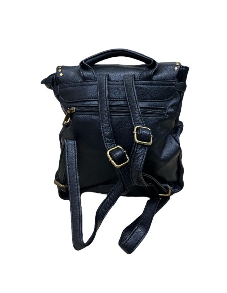 BOLSO NAPA SOLAPA TACHAS NEGRO
