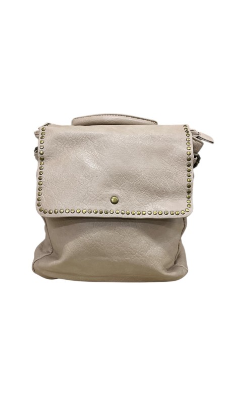 BOLSO NAPA SOLAPA TACHAS BEIG