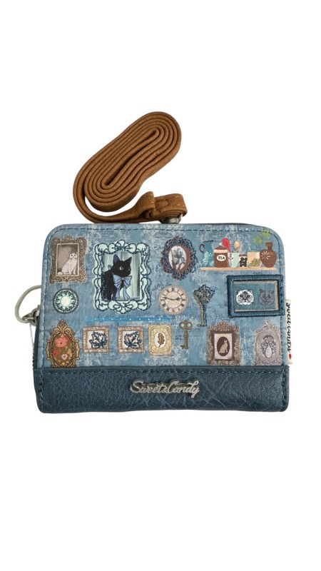 CARTERA SWEET CANDY GATO AZUL