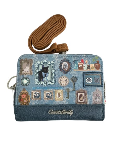 CARTERA SWEET CANDY GATO AZUL