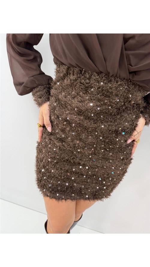 FALDA ROSAURA MARRON