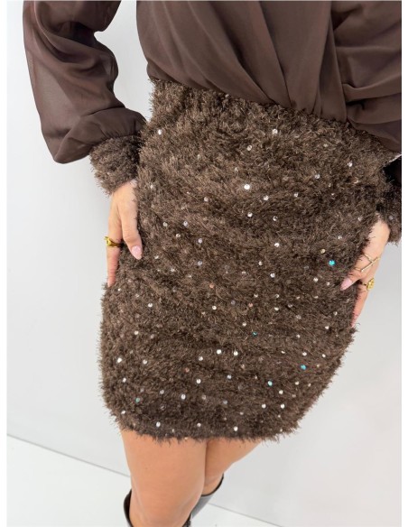 FALDA ROSAURA MARRON