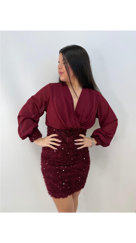 VESTIDO ABRIL BURDEOS