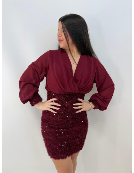 VESTIDO ABRIL BURDEOS