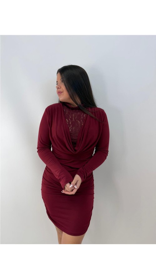 VESTIDO AMELIA BURDEOS