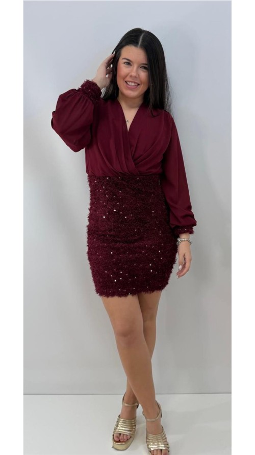 VESTIDO ABRIL BURDEOS