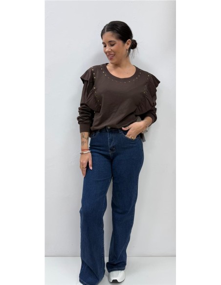 CAMISETA TACHAS MARRON