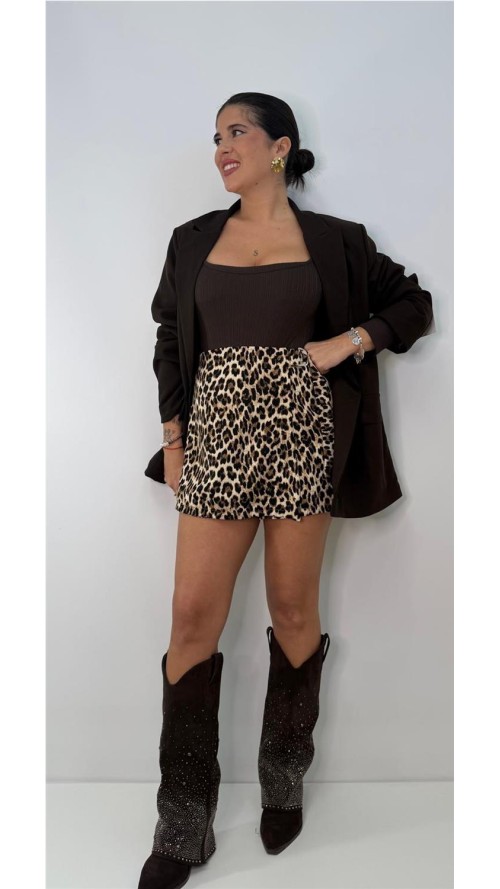 FALDA PANTALON ALMUDENA LEOPARDO