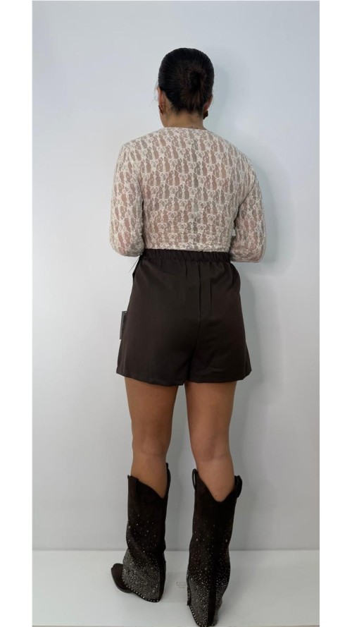 FALDA PANTALON ALMUDENA MARRON