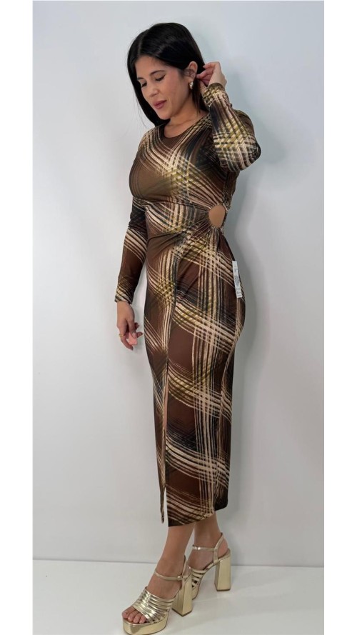 VESTIDO ZAMORA MARRON